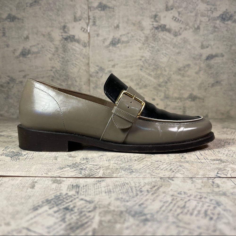 MARNI patent leather loafers grey and black